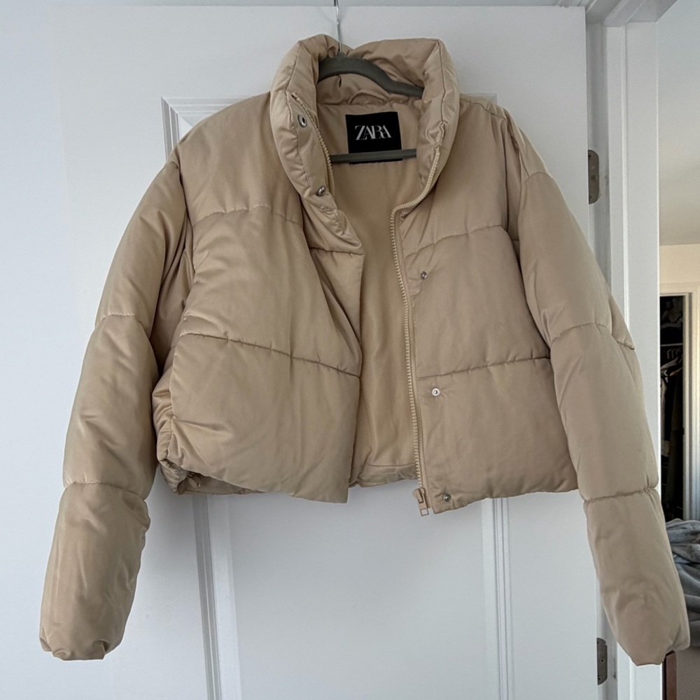 Zara Satin Puffer Jacket